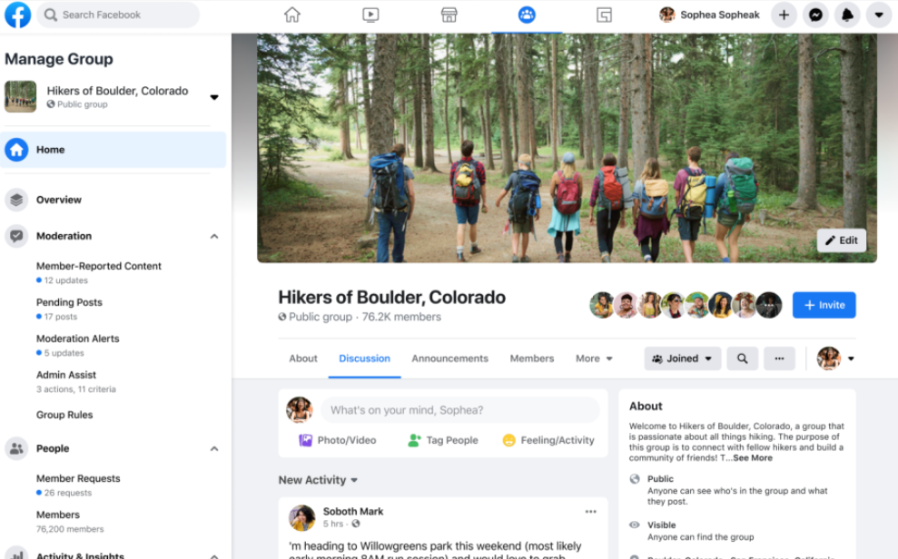 Facebook group cover photo size
