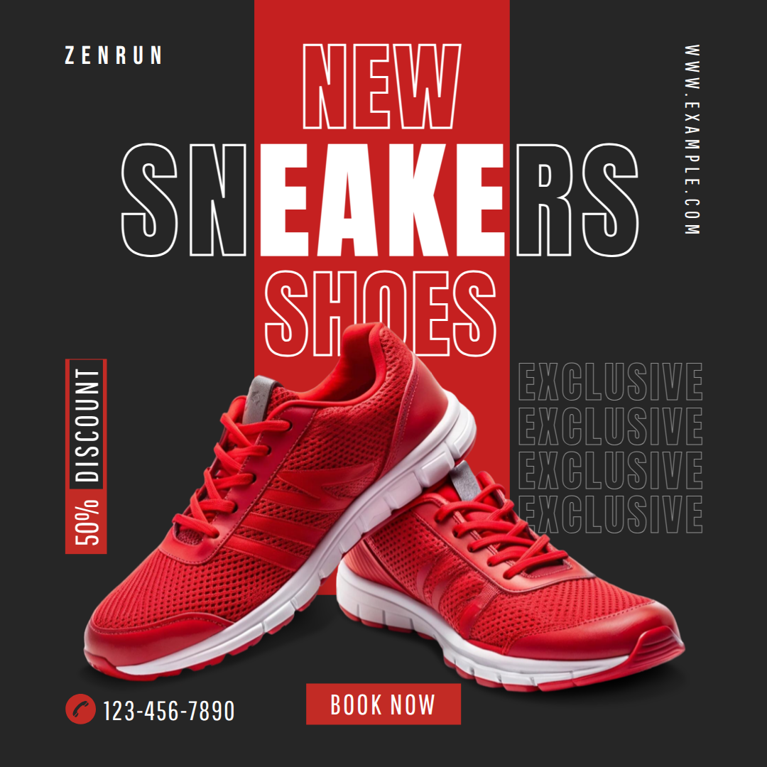 Footwear Instagram ad template in DocHipo