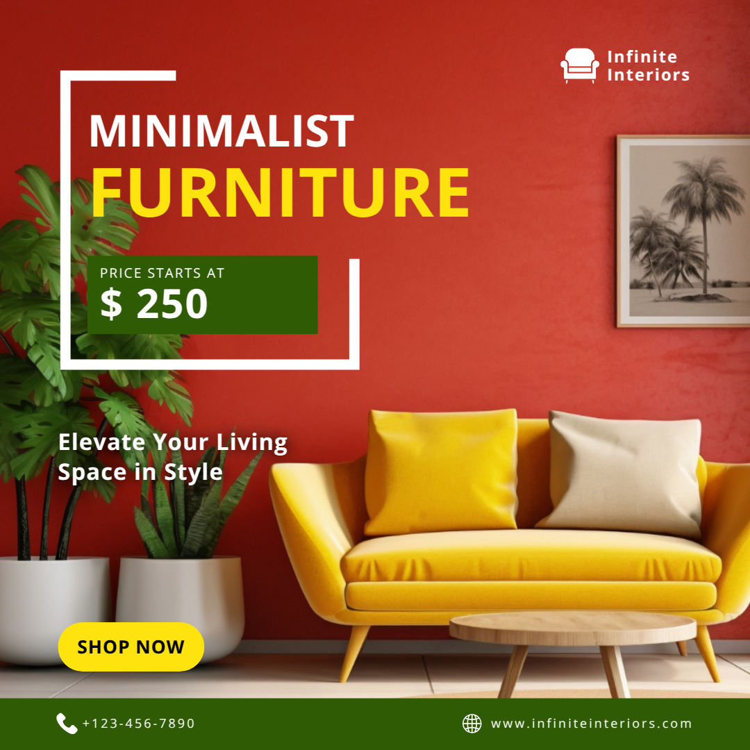 Furniture Instagram ad template with perfect contrast