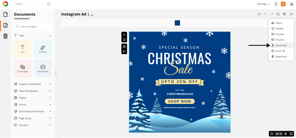 Select the download button