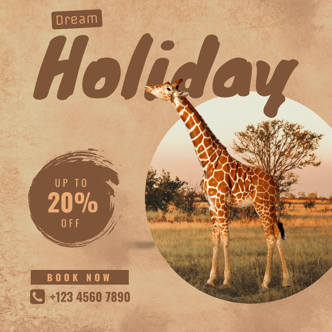 Travel IG ad template in DocHipo with refreshing font pairing