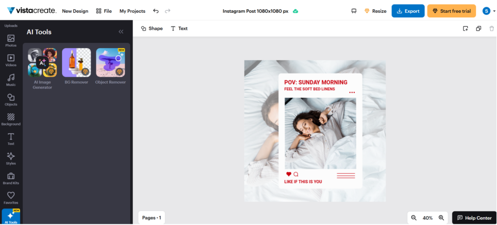 VistaCreate AI features VistaCreate AI features