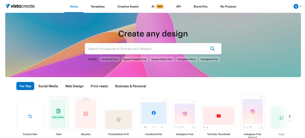 VistaCreate interface- VistaCreate vs Canva vs DocHipo VistaCreate interface- VistaCreate vs Canva vs DocHipo