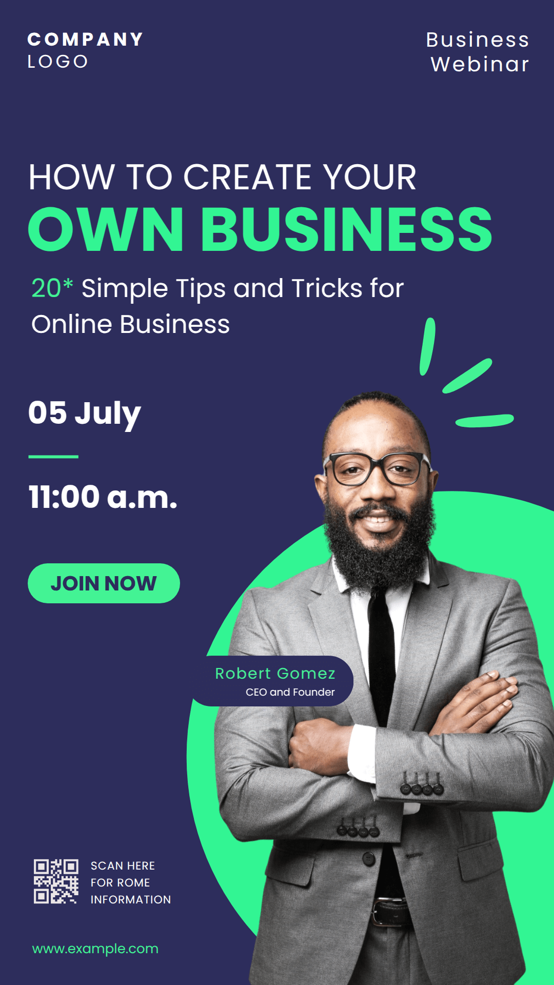 WhatsApp status template for webinars