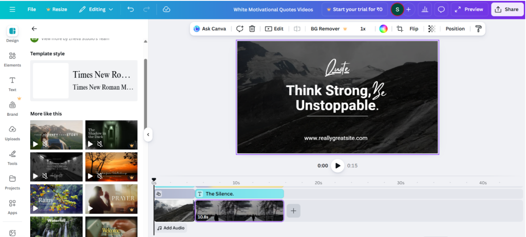 Canva video editor