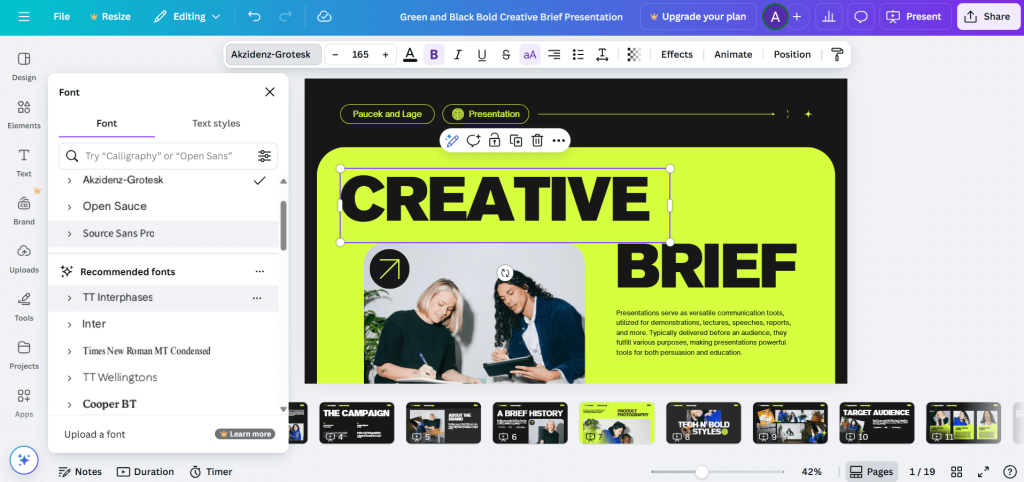 Canva customization features