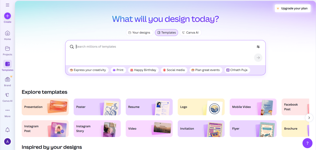 Canva template collections vs Prezi vs DocHipo