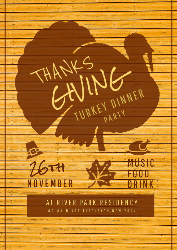 DocHipo Thanksgiving Turkey poster Template