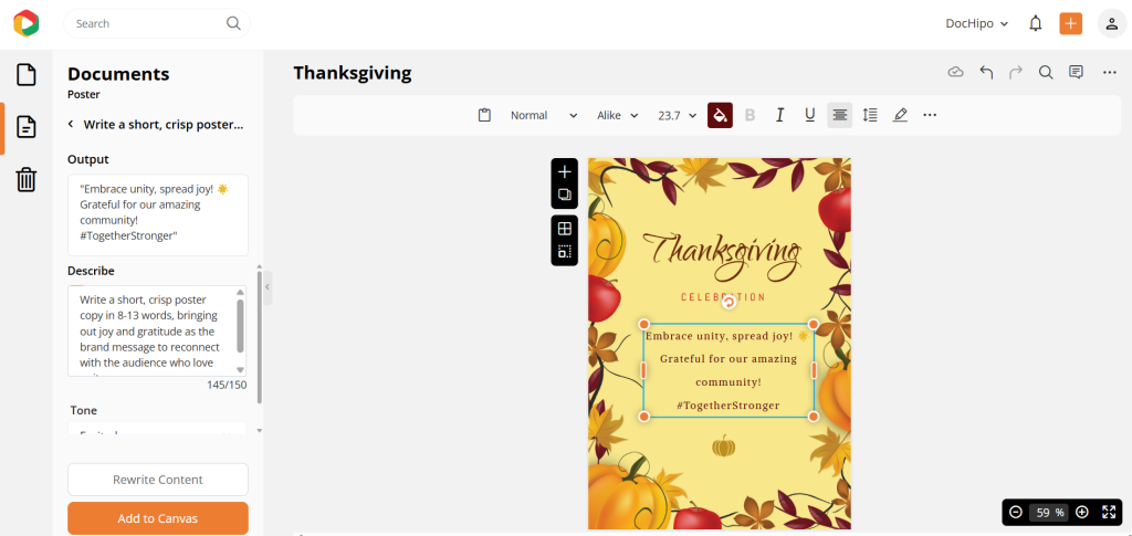 Edit DocHipo Templates with the AI Writer