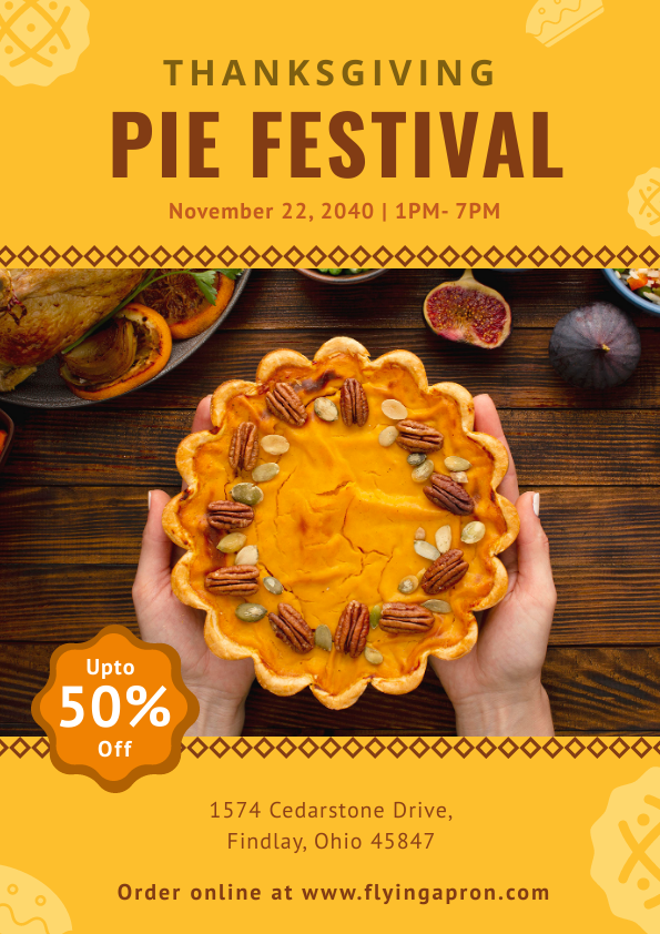 Mouthwatering Pie Festival Poster Template in DocHipo