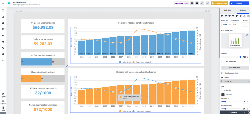 Canva vs Prezi Data visualization features vs DocHipo