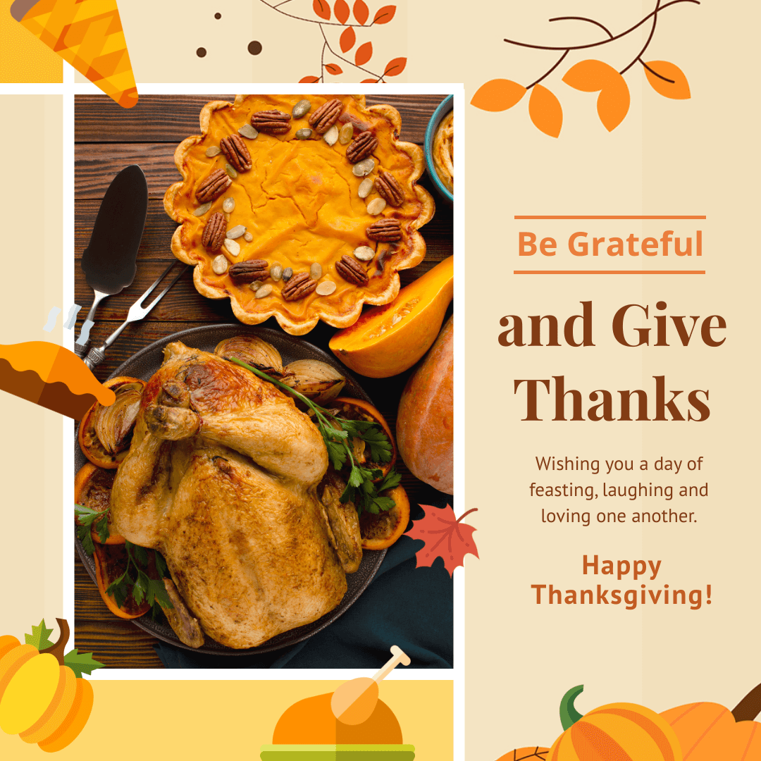 Thanksgiving IG post template with autumn-fresh elements