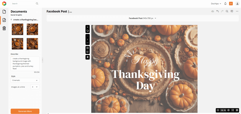 Thanksgiving background image created with DocHipo AI Image tool
