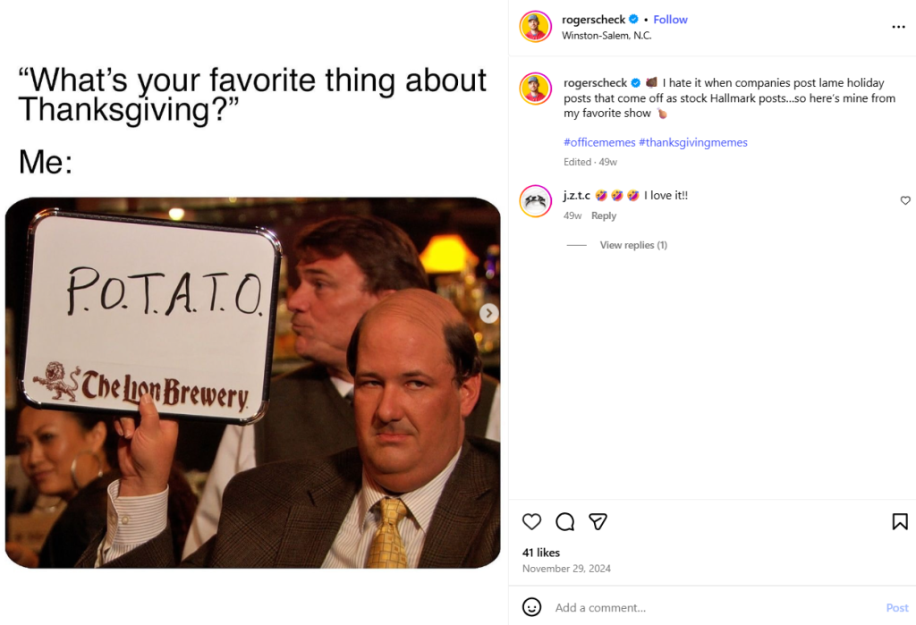 Thanksgiving memes post- Thanksgiving marketing