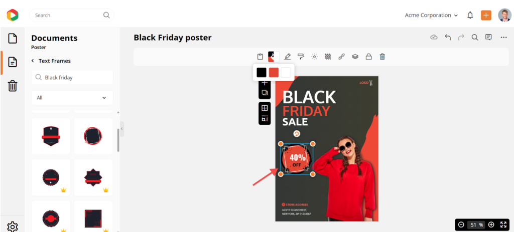 black friday text frame