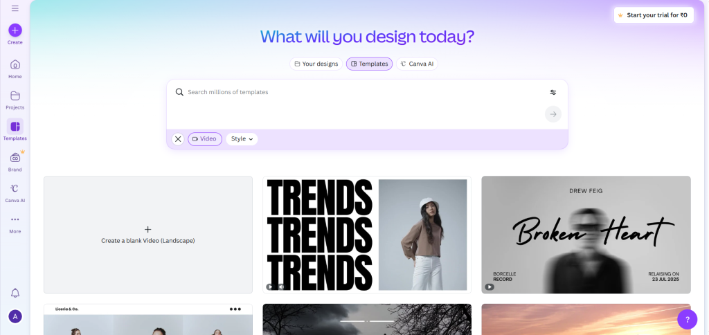 Canva template styles