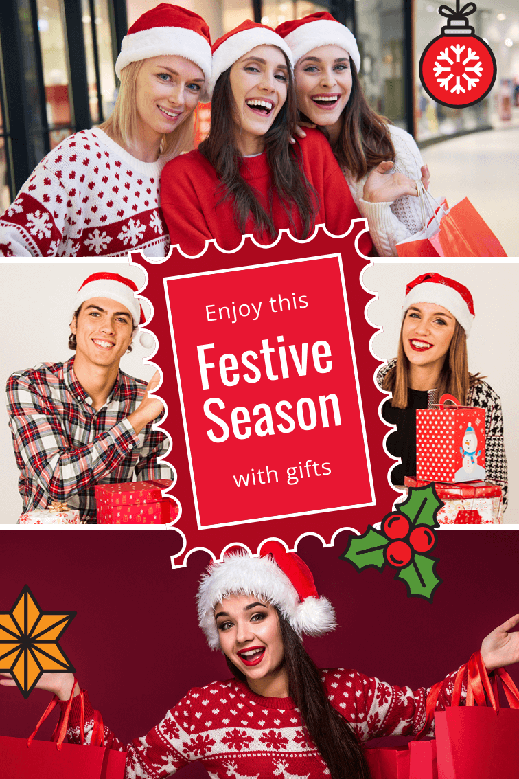 Christmas photo collage template