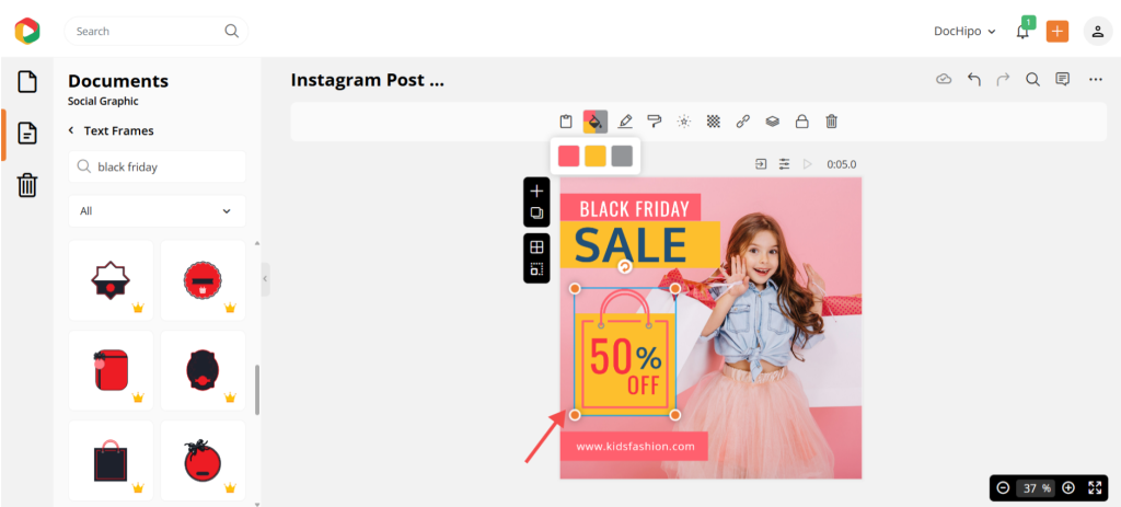 Black Friday text frames Black Friday text frames