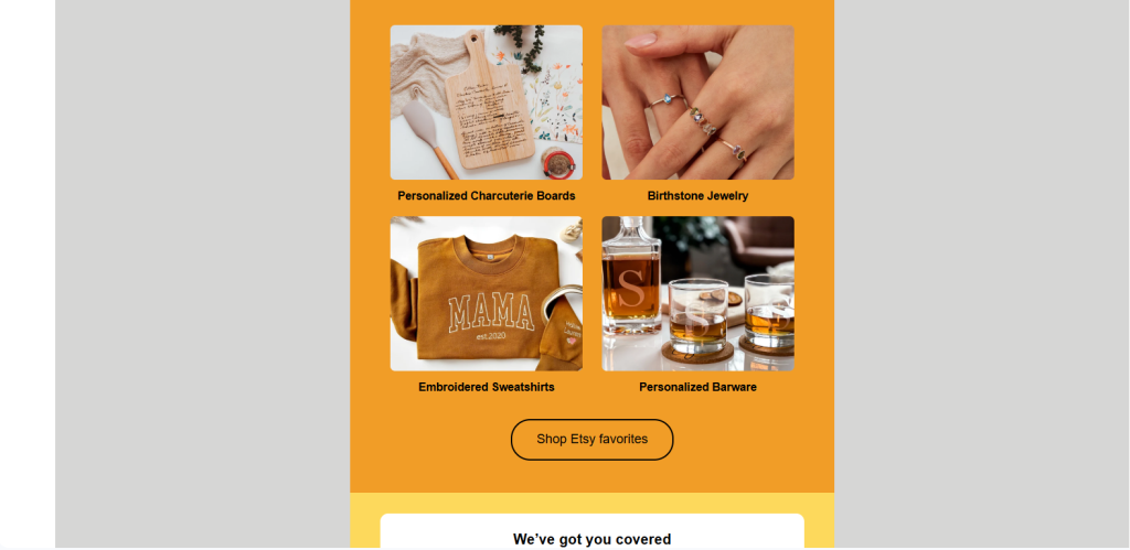 Etsy email categories Etsy email categories
