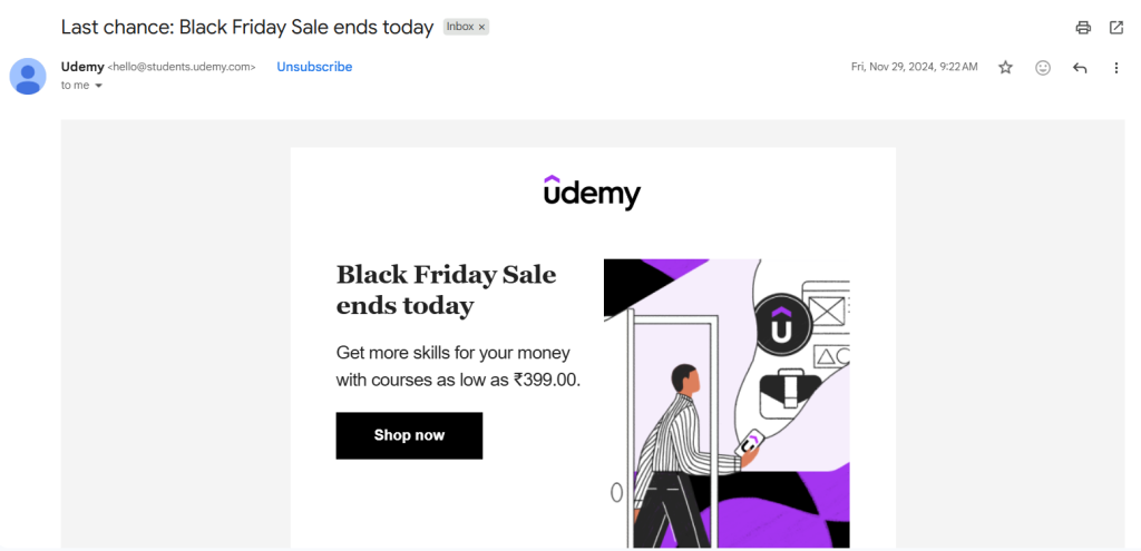 Black Friday email marketing example Black Friday email marketing example