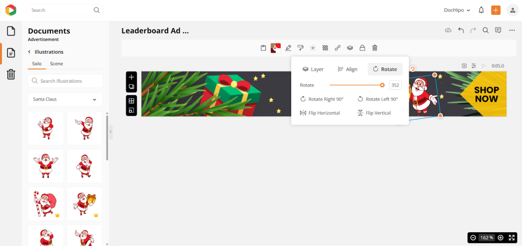 Aling or rotate the graphics with click-first setup in DocHipo