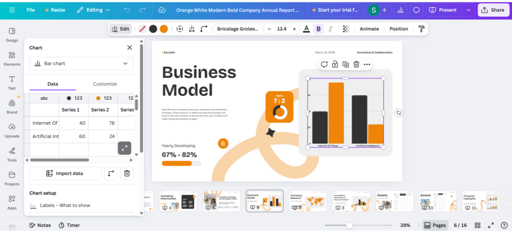 Canva vs Google Slides charts