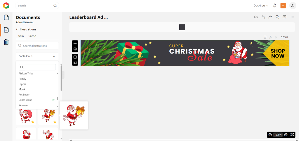 Choose your desired Santa Claus illustration