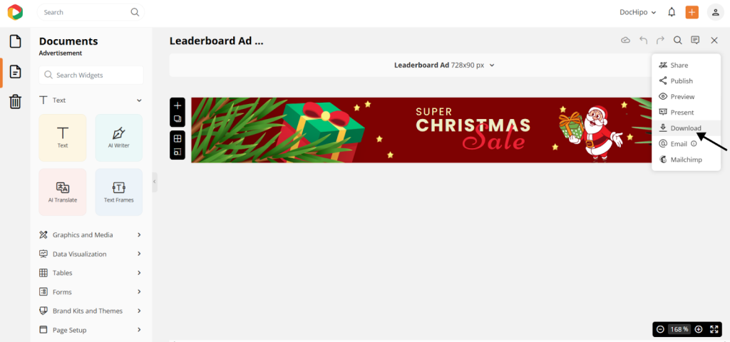 Click on download button to save your customized design