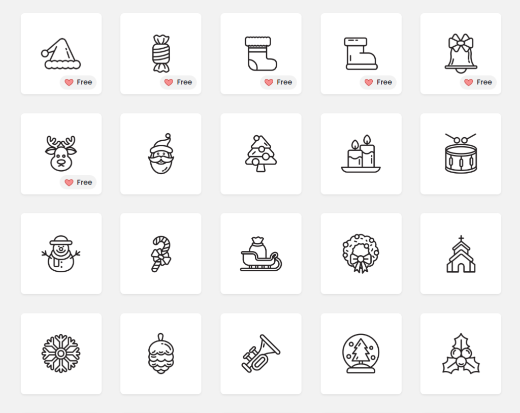 DocHipo monochromatic Christmas vector icons