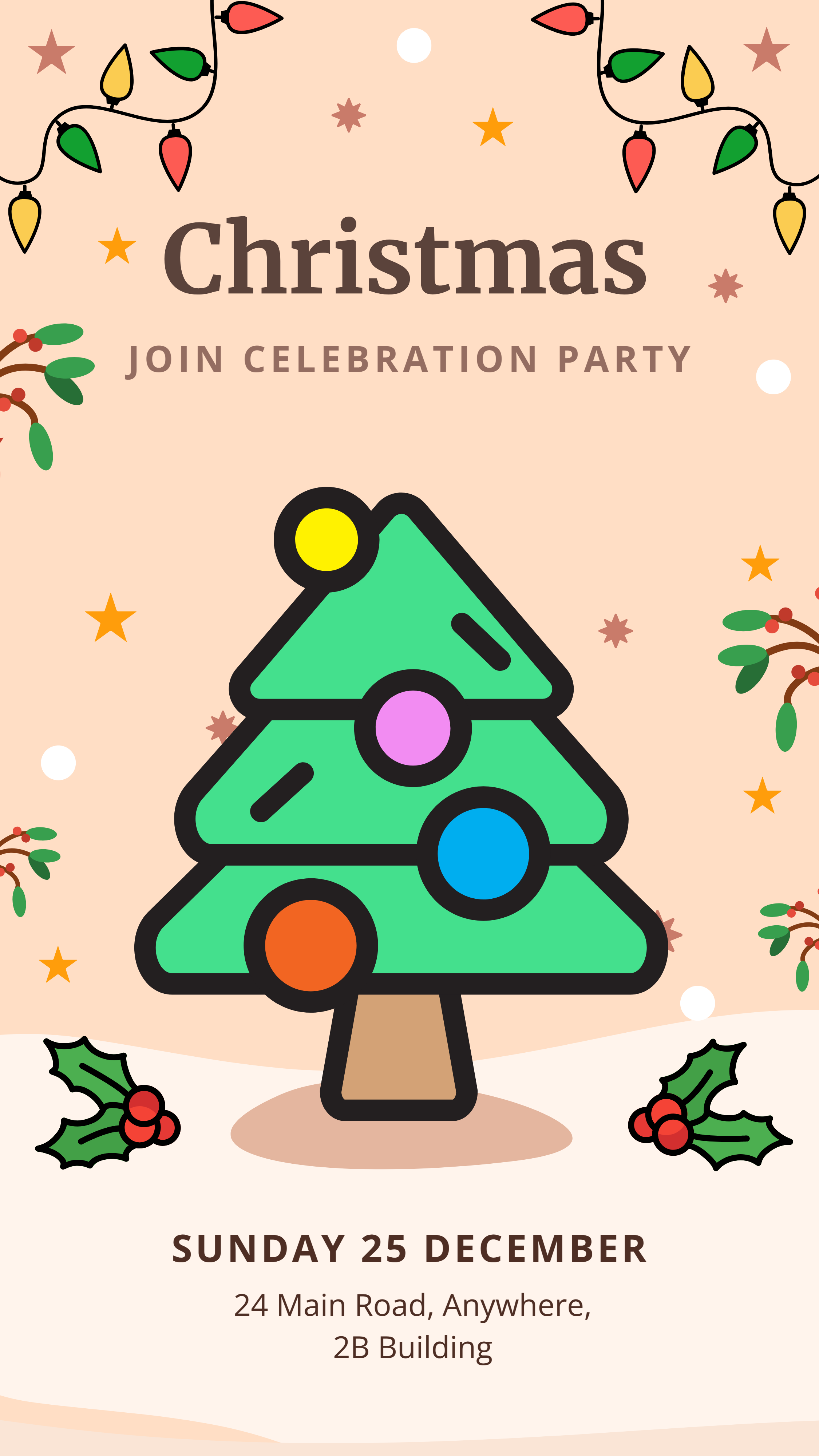 Instagram Story with Christmas Tree Vector Icon