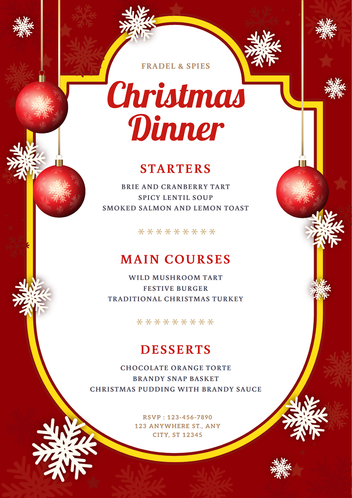 Present Your Flavorful Christmas Delight Menu with a Blink-Jammer Text Frame