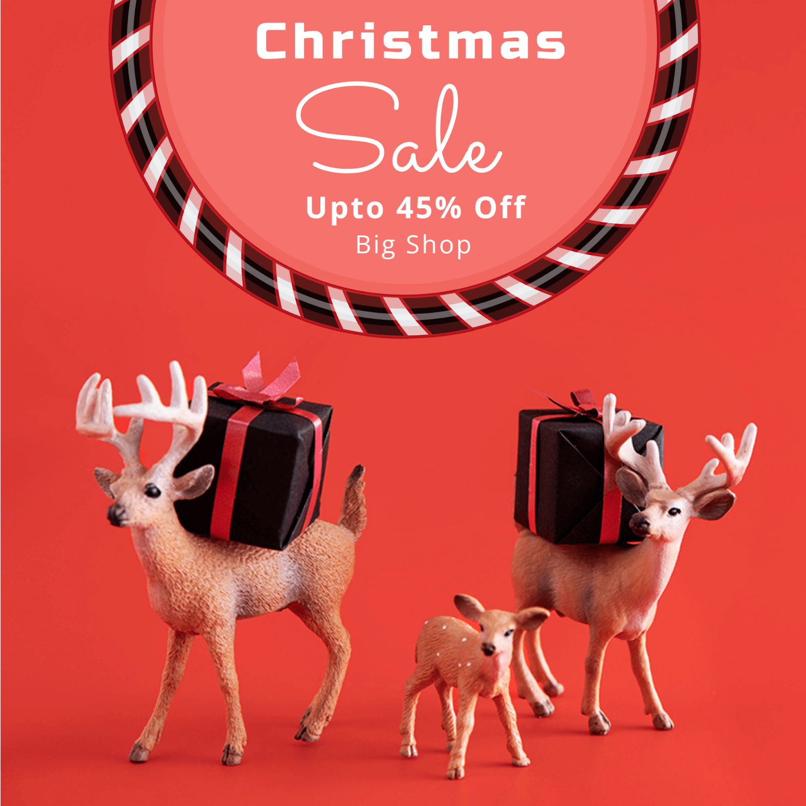 Showcase discounts on IG ads with Christmas special text frames