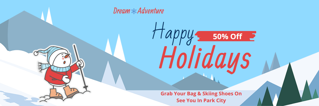 Use a cute snowman sticker for your seasonal email header design