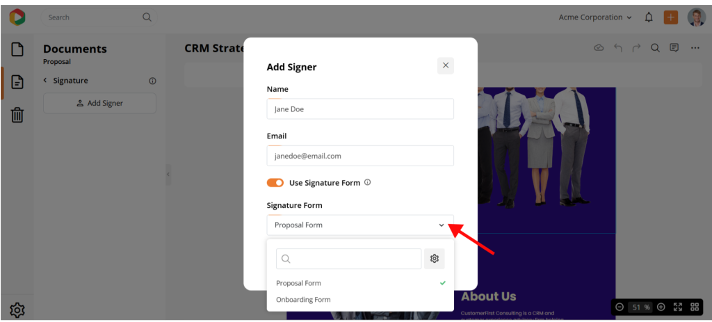 consulting proposal e-sign