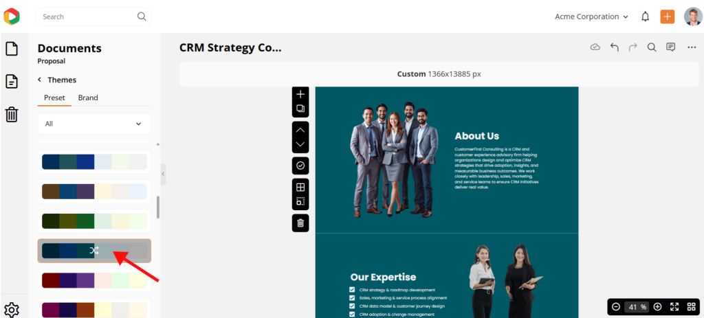 Consulting proposal color theme
