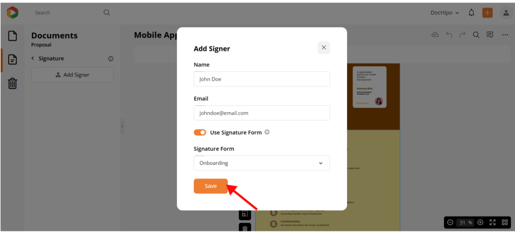 e-signature in proposals