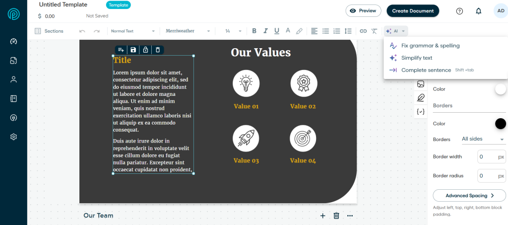 Edit Proposify proposals with AI: Proposify vs PandaDoc vs DocHipo