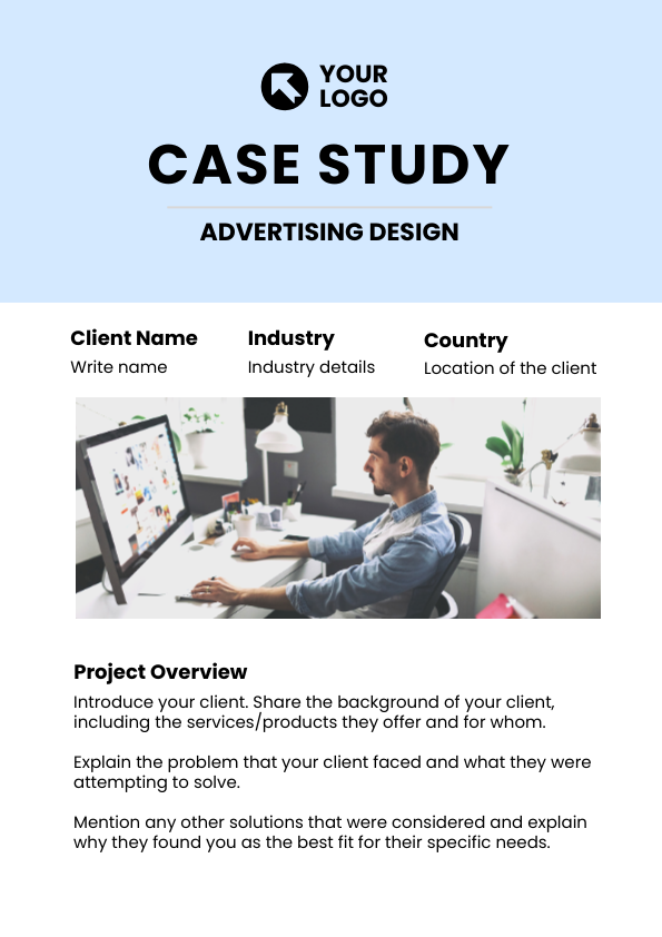 Ad design case study template in DocHipo