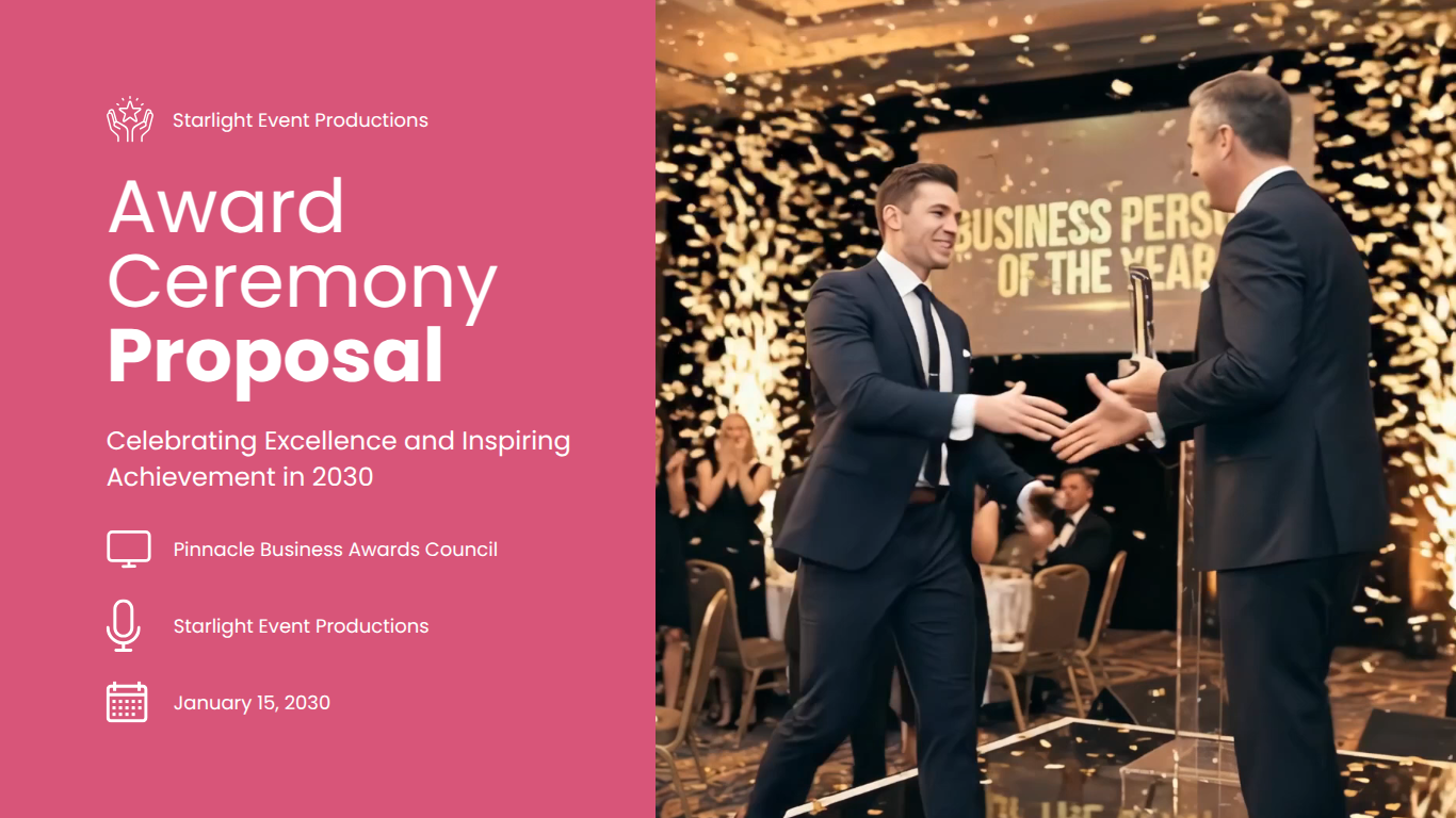 Award show proposal template in DocHipo