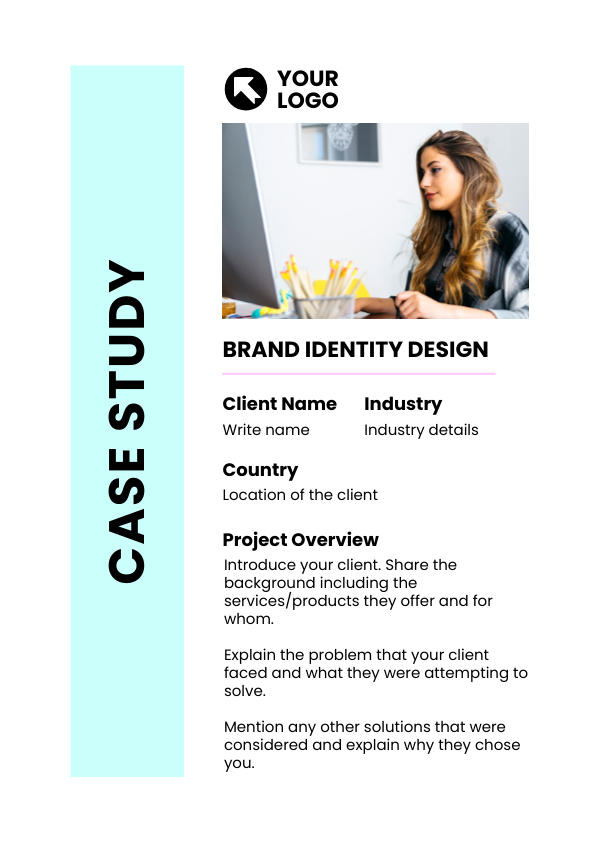 Brand identity case study template in DocHipo