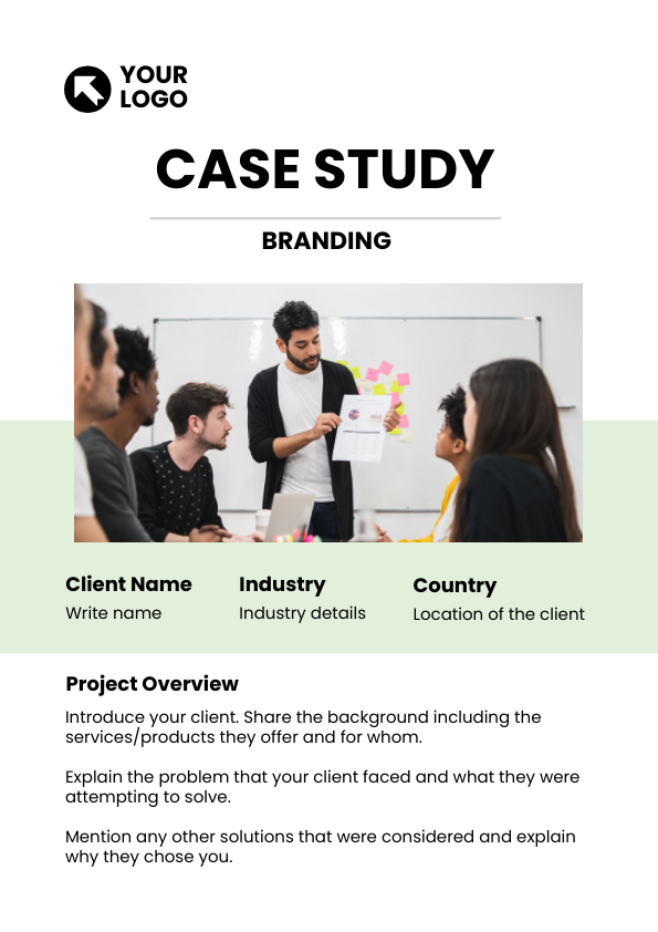 Brand marketing case study template in DocHipo
