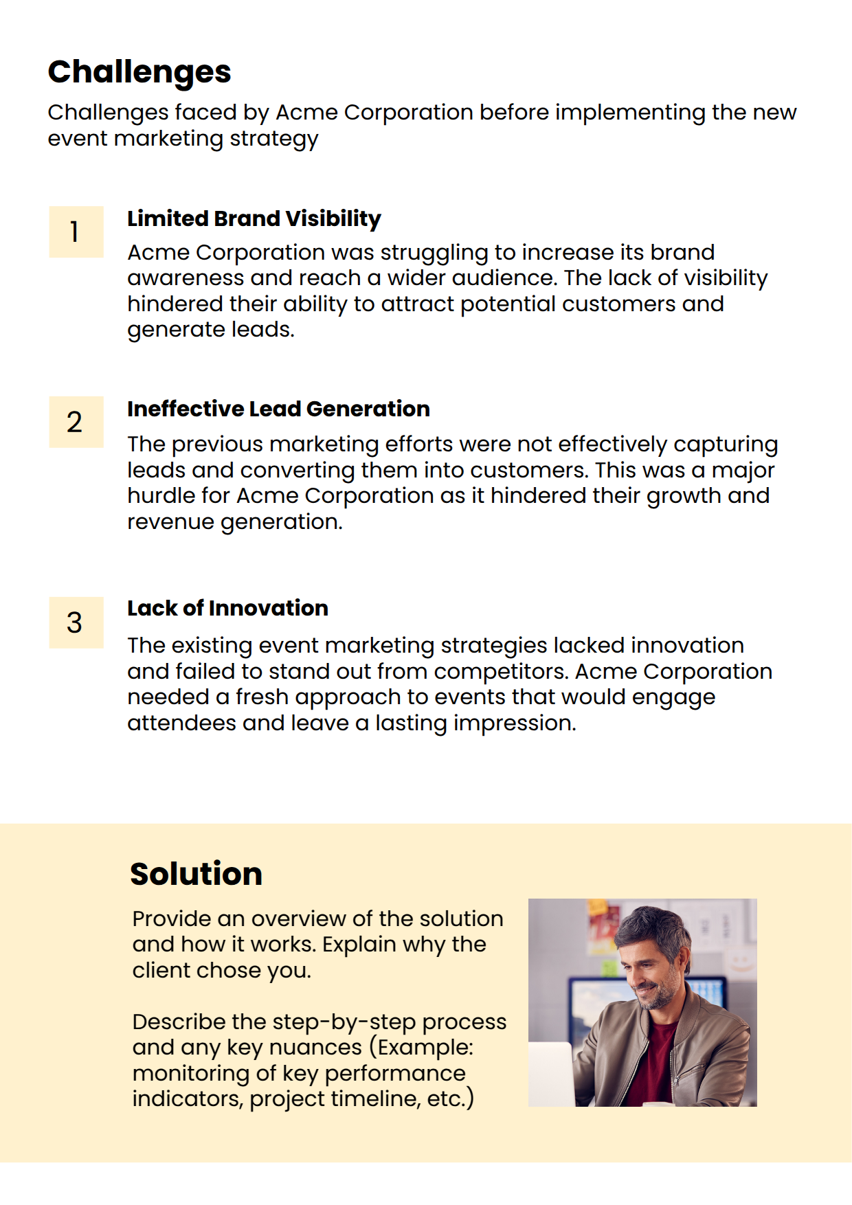 Case Study Template for Event Marketing Key Objectives