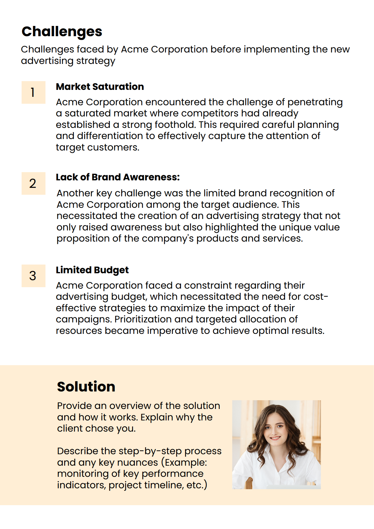 Case Study Template for Paid Marketing with Pre-Defined Gaps