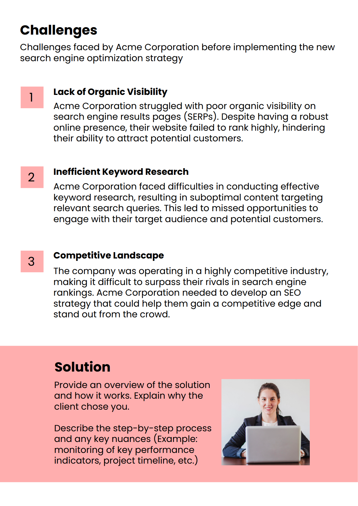 Case Study Template for SEO Objectives