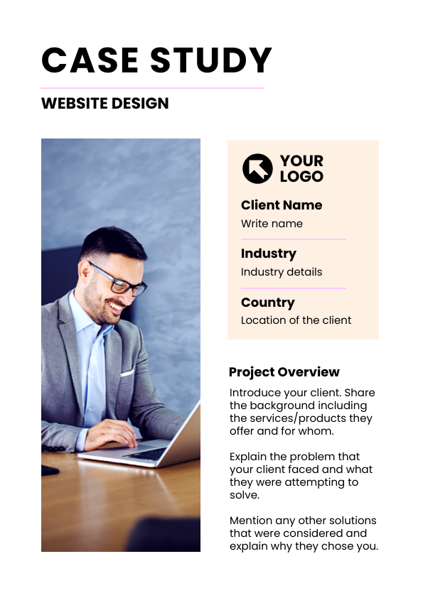 Case study template for website design projects