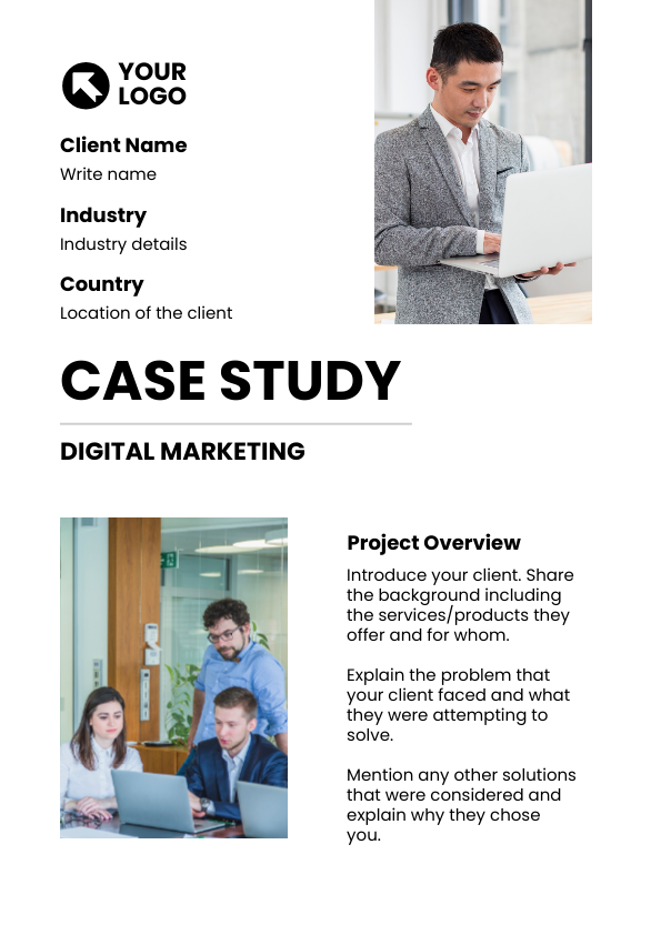 Digital marketing case study template