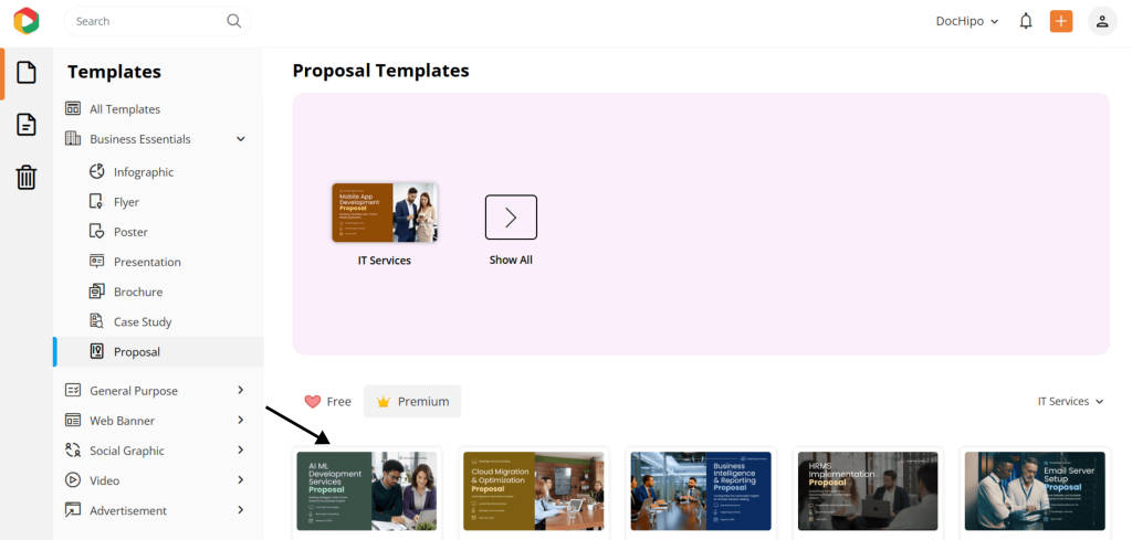 DocHipo IT services proposal templates