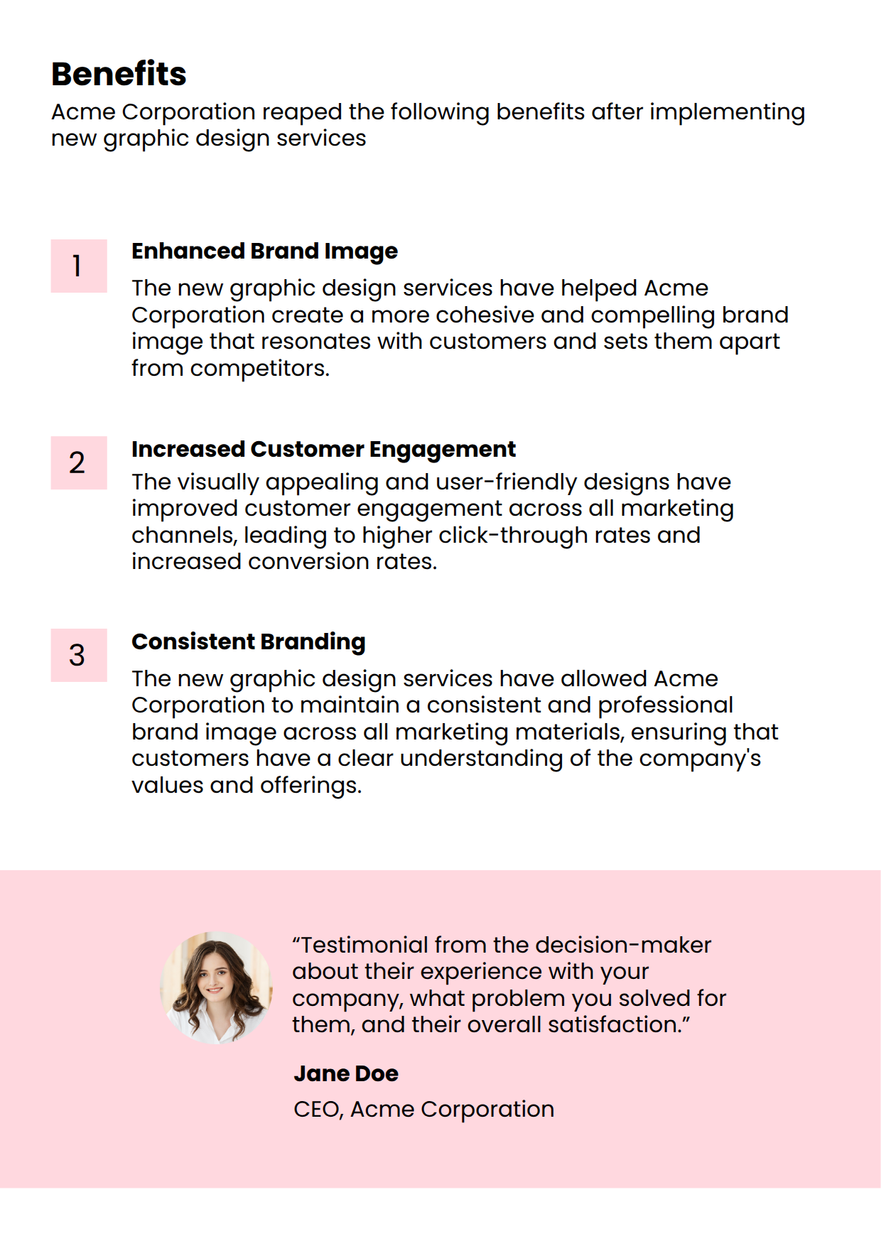 Graphic Design Case Study Template Benefits Chapter