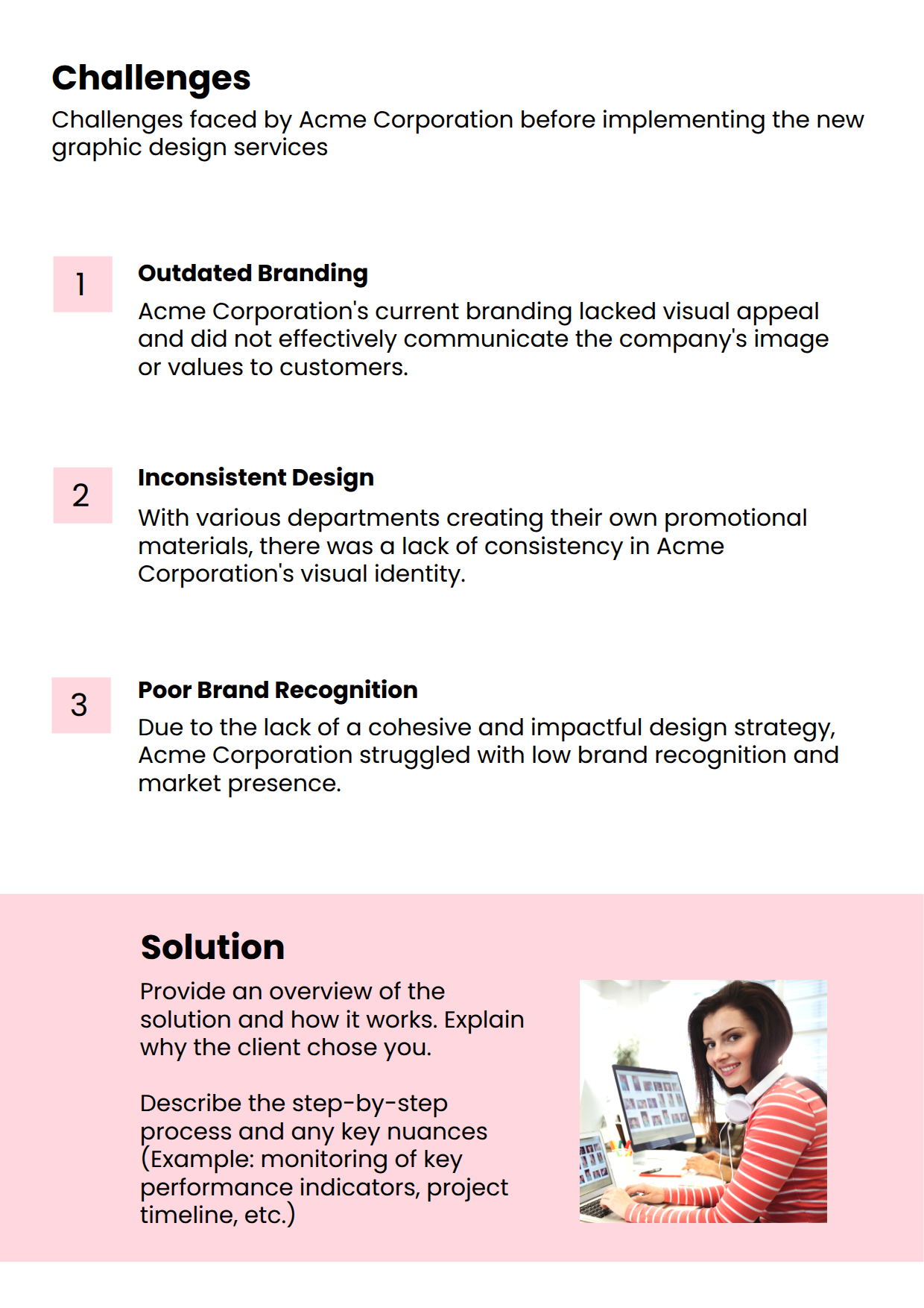 Graphic Design Case Study Template Key Problems
