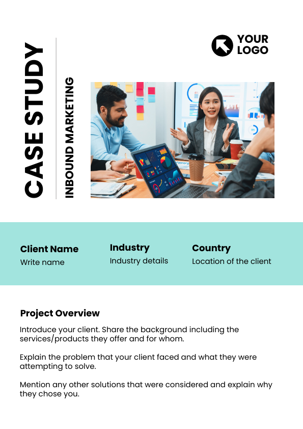 Inbound marketing case study template in DocHipo